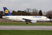 D-AILY @ EGCC - Lufthansa 1998 Airbus A319-114, c/n: 875 at Manchester (UK) - by Terry Fletcher