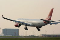 G-VSXY @ EGGP - Virgin Atlantic A330 on approach for RW27 at LJLA on a crew training flight - by Chris Hall