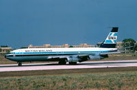 G-BFLE @ LMML - B707 G-BFLE British Midlands Airways in summer of 1984. - by raymond