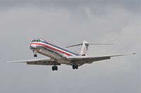 N554AA @ KORD - American Airlines Mcdonnell Douglas DC-9-82, AAL674 arriving from KSTL, on final RWY 28 KORD. - by Mark Kalfas