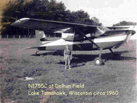 N1755C @ WI36 - N1755C parked on Dolhun Field in Lake Tomahawk, Wisconsin in 1960. - by Jeff Hill