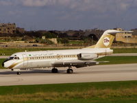 5A-DLV @ LMML - F28 5A-DLV Libyan Arab Airlines - by raymond