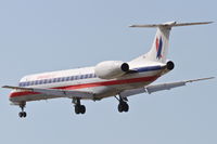 N623AE @ KORD - American Eagle Embraer EMB-145LR, EGF3992 arriving from KXNA, RWY 28 approach KORD. - by Mark Kalfas
