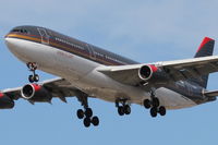 JY-AIB @ KORD - Royal Jordanian Airbus A340-211, RJA263 arriving from OJAI (Queen Alia Int'l Airport Amman), RWY 28 approach KORD. - by Mark Kalfas