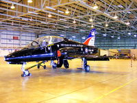 XX301 @ EGDY - inside the FRADU Hawk hangar, wearing RN titles and 'Fly Navy' tail art - by Chris Hall