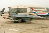 J-256 @ EGVA - Another view of the 313 Squadron F-16A Falcon, callsign Mission 1801, of the Royal Netherlands Air Force on the flight-line at the 1994 Intnl Air Tattoo at RAF Fairford. - by Peter Nicholson