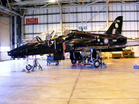 XX169 @ EGDY - inside the FRADU Hawk hangar, in full 19 Sqdn markings, with RAF titles - by Chris Hall