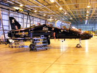 XX331 @ EGDY - inside the FRADU Hawk hangar, The RAF Benevolent Fund markings have been removed since I last saw this at RNAS Culdrose in April 2010 - by Chris Hall