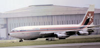 AP-AMJ @ LHR - Boeing 720-040B of Air Malta at Heathrow in March 1976. - by Peter Nicholson