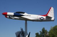 57-0598 @ LAL - Thunderbird T-33A on a pole - by Florida Metal