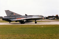 06 @ WTN - Austrian Air Force Draken of 1 Staffel on detachment to RAF Waddington joining the active runway in May 1995. - by Peter Nicholson