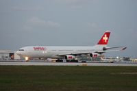 HB-JMO @ MIA - Swiss A340