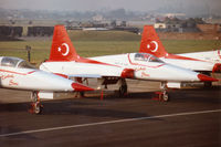70-3036 @ EGVA - NF-5A Freedom Fighter of the Turkish Stars aerobatic team on the flight-line at the 1996 Royal Intnl Air Tattoo at RAF Fairford. - by Peter Nicholson