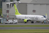 JA801X @ KRNT - First 737-800 for Solaseed Air. Solaseed is the rebranded name for Skynet Asia. - by Joe G. Walker