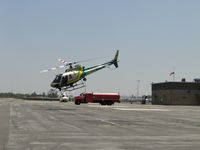 N953LA @ POC - Lifting off from helipad enroute to taxiway Sierra - by Helicopterfriend
