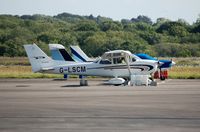 G-LSCM @ EGFH - Visiting Millennium Skyhawk SP. - by Roger Winser