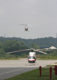 UNKNOWN @ JQF - JETRANGER ON APPROACH, UNKNOWN TAIL NUMBER - by J.B. Barbour