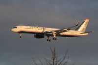 N941UW @ EBBR - Arrival of flight US750 - the sun is low in winter - by Daniel Vanderauwera