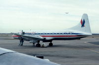 N73117 @ KDFW - Photo is taken from another Convair 580, AA3821. I was on my way from ORD to LAW to attend an FAA management school - by Glenn E. Chatfield