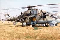 6050 @ EGVA - Mi-24DU Hind [dual-control training version of the Hind gunship helicopter] of 331 Squadron Czech Air Force on display at the 1996 Royal Intnl Air Tattoo at RAF Fairford. - by Peter Nicholson