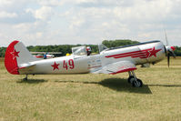 G-YAKU @ EGNA - YAK50 - RED 49 - One of the aircraft at the 2011 Merlin Pageant held at Hucknall Airfield - by Terry Fletcher