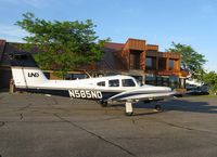 N585ND @ KAXN - Piper PA-44-180 Seminole in front of the terminal.