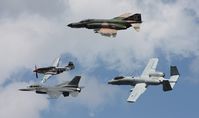 81-0967 @ NIP - Heritage flight with F-4, F-16 and P-51 - by Florida Metal