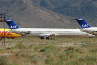 N428NV @ IGM - Ex SAS Mcdonnell Douglas DC-9-82(MD-82), c/n: 49420 stored at Kingman - by Terry Fletcher