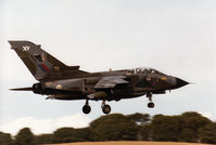 ZA549 @ EGQS - Tornado GR.1, callsign Abbot 2, of 15[Reserve] Squadron landing on Runway 05 at RAF Lossiemouth in September 1994. - by Peter Nicholson