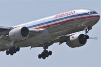 N751AN @ KORD - American Airlines Boeing 777-223, AAL47 arriving from EGLL, RWY 10 approach KORD. - by Mark Kalfas