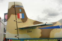 N14113 @ EGBK - Tail fin of 1951 North American T-28A, c/n: 81-1 exhibited at 2011 AeroExpo at Sywell