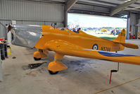 G-AKPF @ EGBG - 1941 Miles Aircraft Ltd MILES M14A HAWK TRAINER 3, c/n: 2228 hangared at Leicester