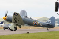 G-RNHF @ EGBP - Royal Navy Historic Flight Sea Fury displaying at the Cotswold Airshow 2011 - by Chris Hall
