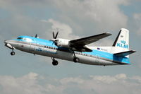 PH-KVC @ EHAM - KLM Fokker 50 retracting its landing gear after take off from Schiphol airport. - by Henk van Capelle