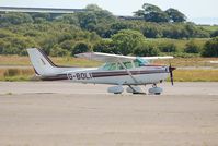 G-BOLI @ EGFH - Visiting Cessna Skyhawk 11. - by Roger Winser