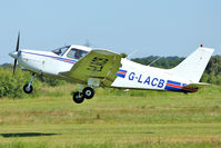 G-LACB @ EGCB - 1982 Piper PA-28-161 Cherokee Warrior II, c/n: 28-8216035 at Barton - by Terry Fletcher