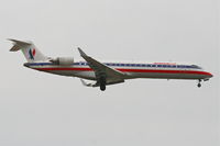 N505AE @ KORD - American Eagle Bombardier CL-600-2C10/CRJ7, EGF3761 arriving from Salt Lake City, RWY 14R approach KORD. - by Mark Kalfas