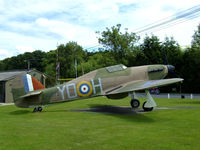 BAPC265 @ EGYK - Hurricane 1 Replica in the markings of 401sqn,seen here on display at the Yorkshire air museum,Elvington - by Mike stanners