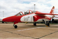 AT31 @ MHZ - Belgian Air Force 9 Wing Alpha Jet in 45th anniversary markings on display at the 1995 RAF Mildenhall Air Fete. - by Peter Nicholson