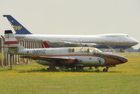 G-BXVZ @ EGMH - 1977 PZL-Mielec TS-11 Iskra, c/n: 3H-1625 at Kent International - with ex Southern Winds B747 , LV-AZF in the background