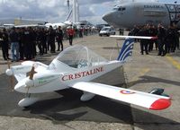 F-WZTU @ LFPB - Colomban MC.15E CriCri powered by two electric motors at the Aerosalon 2011, Paris