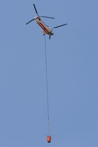 N184CH @ MWL - Type 1 firefighting helicopter with water bucket at Mineral Wells, TX