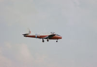 XW318 @ EGYD - Jet Provost T.5A of the RAF College's Poachers display team on final approach to RAF Cranwell in September 1976. - by Peter Nicholson