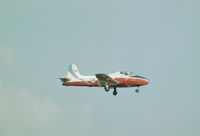 XW375 @ EHYD - Jet Provost T.5A of the RAF College's Poachers display team on final approach to RAF Cranwell in September 1976. - by Peter Nicholson