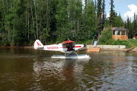 N1324A - 1951 Piper PA18-125 Float Plane on the Chena River at Fairbanks, AK - by scotch-canadian