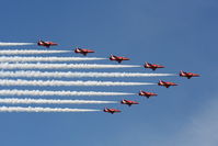 XX294 @ EGGP - The Red Arrows performing a flypast at Liverpool Airport - by Chris Hall