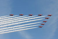 XX264 @ EGGP - The Red Arrows performing a flypast at Liverpool Airport - by Chris Hall