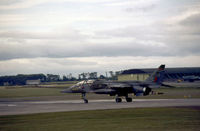 XX139 @ EGQS - Jaguar T.2 of 226 Operational Conversion Unit taxying to Runway 23 at RAF Lossiemouth in the Summer of 1981. - by Peter Nicholson