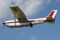 G-PARI @ EGBR - Cessna 172RG Cutlass RG, with wheels up, departs following Breighton's Wings & Wheels Weekend, July 2011. - by Malcolm Clarke