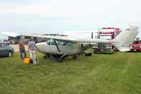 N19EZ @ OSH - 1970 Cessna T337E, c/n: 33701315 - setting up for Static Display at 2011 Oshkosh